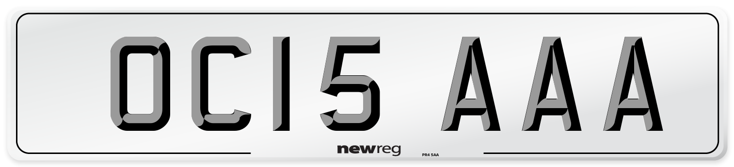 OC15 AAA Number Plate from New Reg